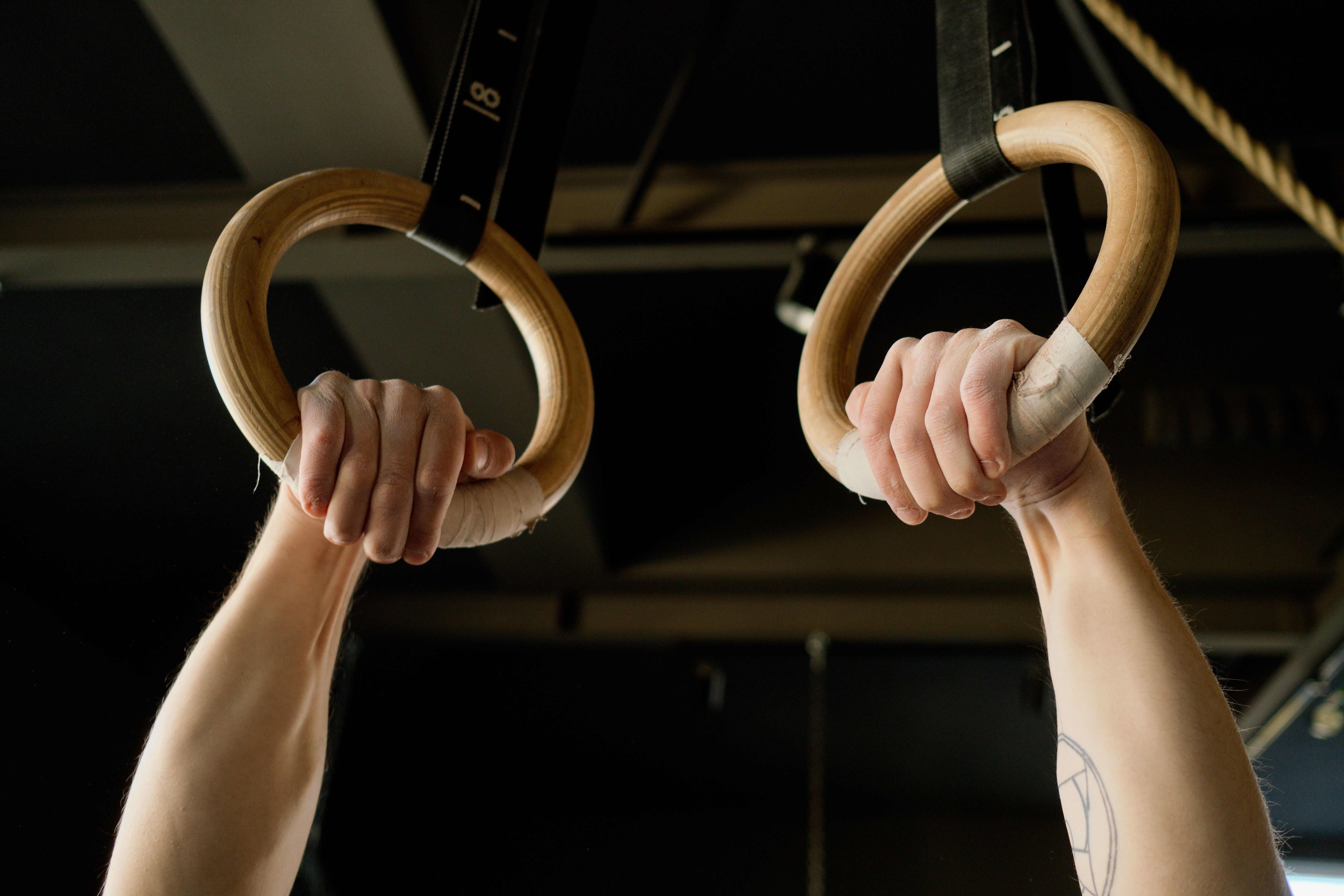 Gymnastics training facility with equipment